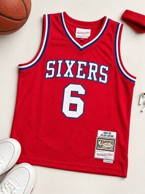 MITCHELL & NESS Philadelphia 76ers Julius Erving #6 Jersey Youth Large 14/16 NBA